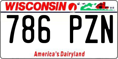 WI license plate 786PZN
