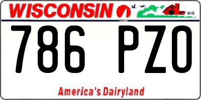 WI license plate 786PZO