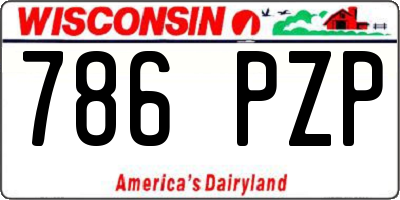 WI license plate 786PZP