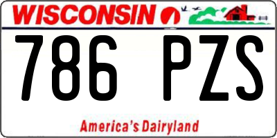 WI license plate 786PZS