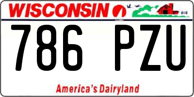 WI license plate 786PZU