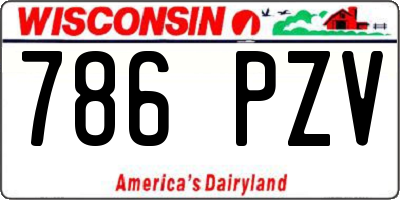 WI license plate 786PZV