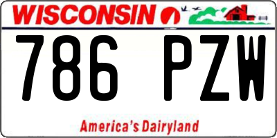 WI license plate 786PZW