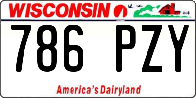 WI license plate 786PZY