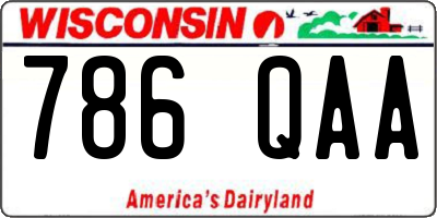 WI license plate 786QAA