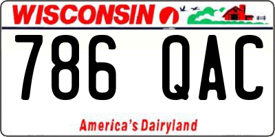 WI license plate 786QAC
