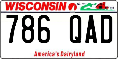 WI license plate 786QAD