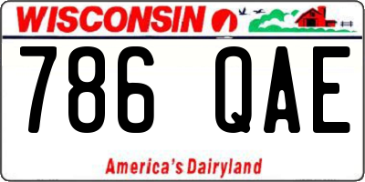 WI license plate 786QAE