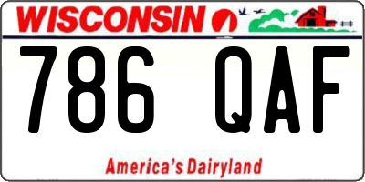 WI license plate 786QAF
