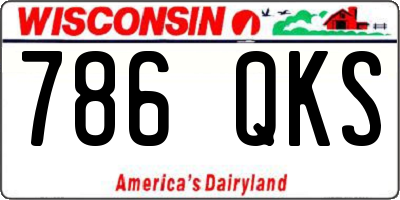 WI license plate 786QKS
