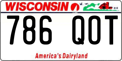 WI license plate 786QOT
