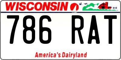 WI license plate 786RAT