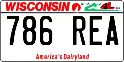 WI license plate 786REA