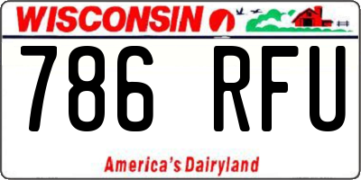 WI license plate 786RFU