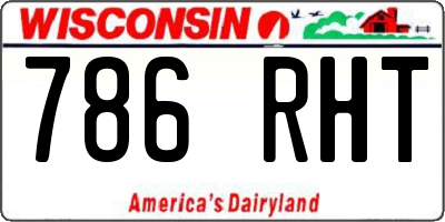 WI license plate 786RHT