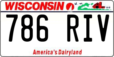 WI license plate 786RIV
