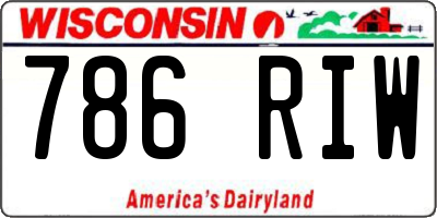 WI license plate 786RIW