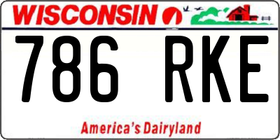 WI license plate 786RKE