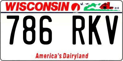 WI license plate 786RKV