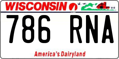 WI license plate 786RNA