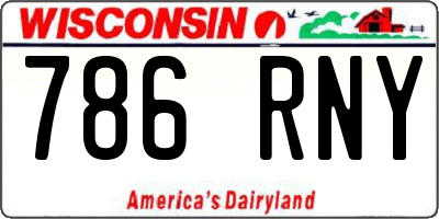 WI license plate 786RNY