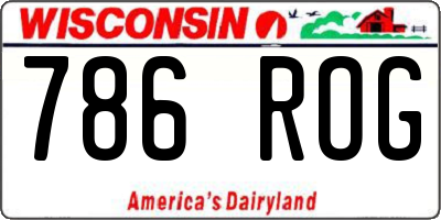 WI license plate 786ROG