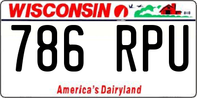 WI license plate 786RPU