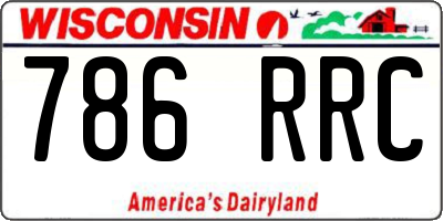 WI license plate 786RRC