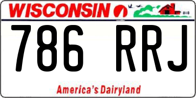 WI license plate 786RRJ
