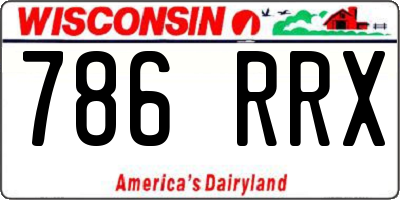 WI license plate 786RRX