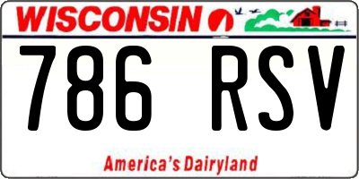 WI license plate 786RSV