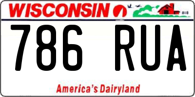 WI license plate 786RUA
