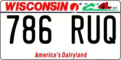 WI license plate 786RUQ
