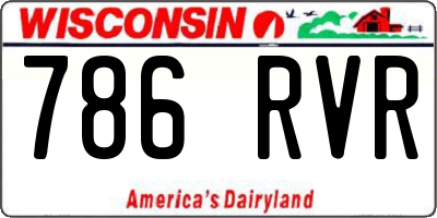 WI license plate 786RVR