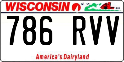 WI license plate 786RVV