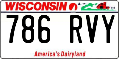WI license plate 786RVY