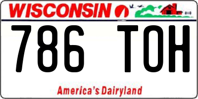 WI license plate 786TOH