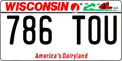 WI license plate 786TOU