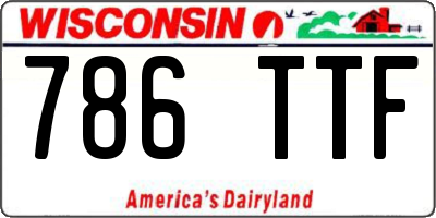 WI license plate 786TTF