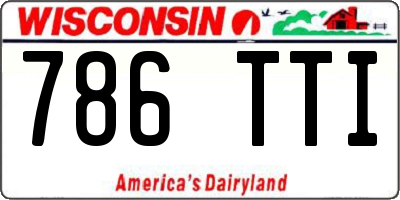 WI license plate 786TTI