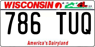 WI license plate 786TUQ