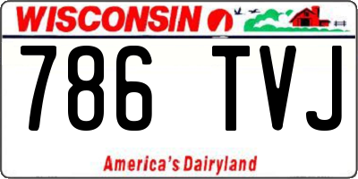 WI license plate 786TVJ