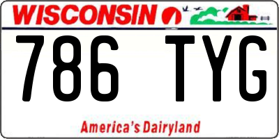 WI license plate 786TYG