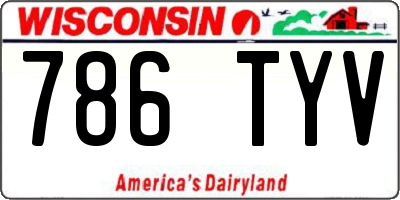WI license plate 786TYV