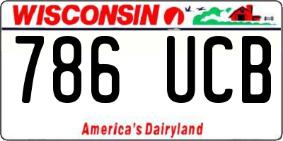 WI license plate 786UCB