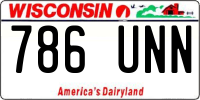 WI license plate 786UNN