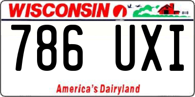 WI license plate 786UXI