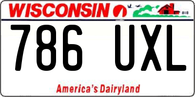 WI license plate 786UXL