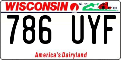 WI license plate 786UYF