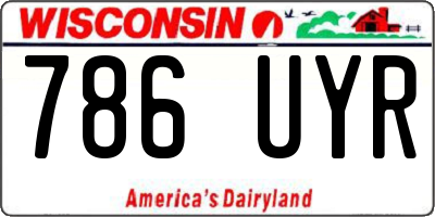 WI license plate 786UYR